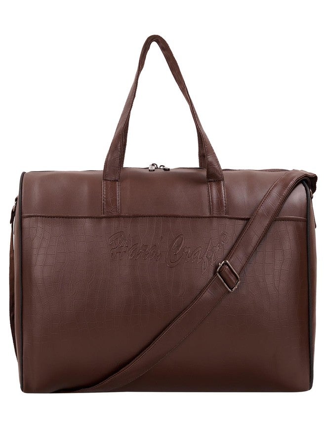 Hard Craft Vegan Leather Stylish & Spacious Duffel Bags Cabin Size Travel Sports Gym Shoulder Hand Duffle Bags for Men and Women Weekender Overnight Travel Luggage - Image 3